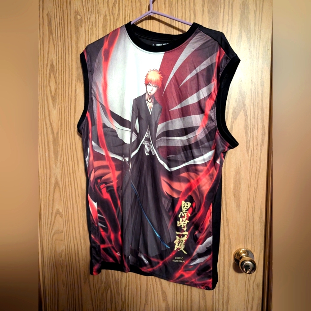 BLEACH Air Brushed Art Anime Cosplay Shirt Mens T-Shirt Streetwear XL